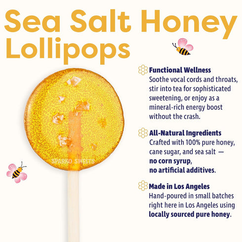 16 Count, 1.4-inch 12g (40 Count (Pack 1), Sparko Sweets Natural Honey Mini Round Lollipops, No Artificial Ingredients