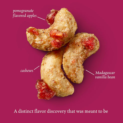 4 oz (6 Packs) Sahale Snacks Pomegranate Vanilla Cashews, Pouches - Dry-Roasted Deluxe Mixed Nuts with Pomegranate