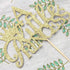 A Little Princess with Crown Cake Topper - Gold Glitter Baby Birthday Party Decoration