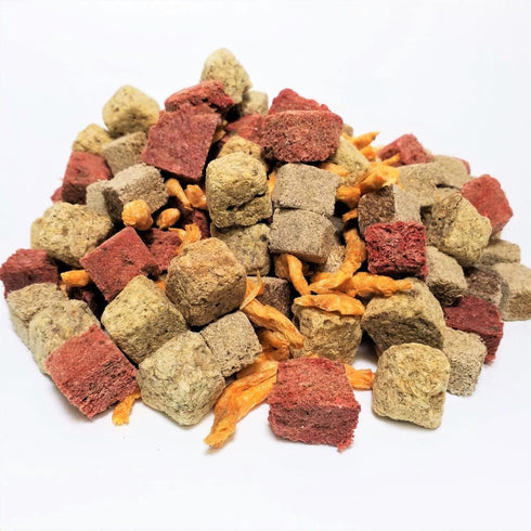 Aquatic Foods Inc. Gourmet Blend of Freeze Dried Cubes of Tubifex Worms, Brine Shrimp, Beef
