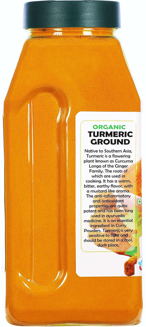 Rani Organic Turmeric (Haldi) Root Powder Spice, High Curcumin Content, 16oz (1lb) PET Jar, USDA Certified Organic