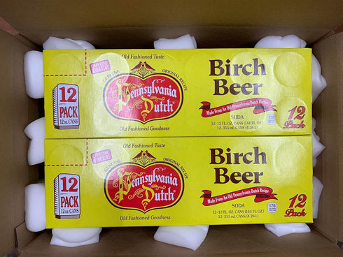 12 Oz. 24) AmishTastes PA Dutch Birch Beer, Protected With High-Density Foam, (Case