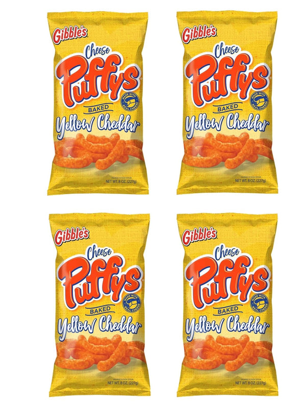 Generic Nibble with Gibbles Yellow Cheddar Cheese Puffys Original Baked -made by Gibble's