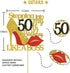 INNORU Gold Red Glitter Stepping into 50 Cake Topper, 50th Birthday Cake Decor for Happy Birthday Party