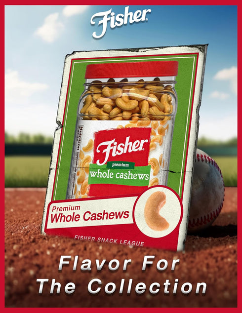 Cashews,24 Flavors,100% Recyclable,(Pack 2) Fisher Snack Premium Whole Ounces,Roasted with Sea Salt,No Artificial