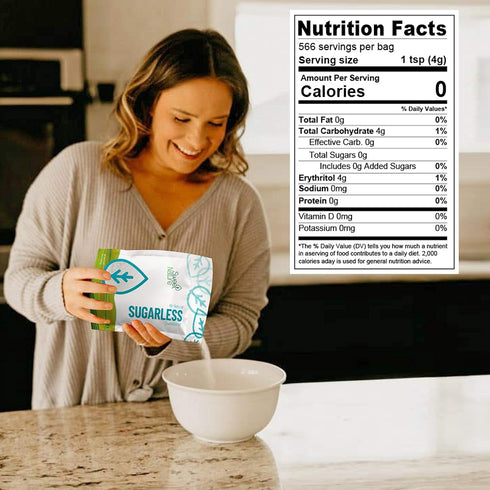 80 5 LB (pack 1) Sweet Nature Sugarless Erythritol and Stevia Blend Sweetener Ounce ( ) White
