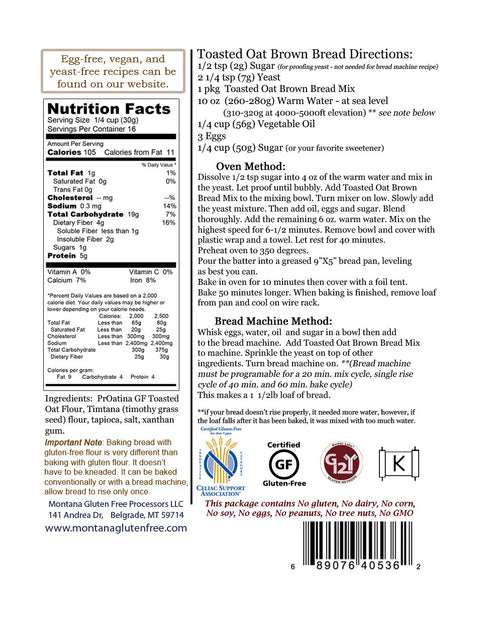 Montana Gluten Free 4 Pack Gluten Free Brown Bread Mix