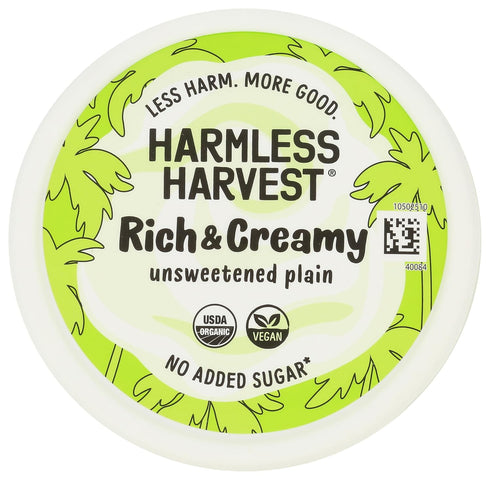 HARMLESS 24 OZ HARVEST Organic Unsweetened Plain Rich & Creamy Coconut Yogurt