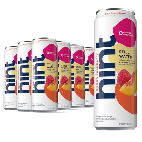 Hint Canned Water, Peach Raspberry - Purified Flavored Water with Zero Calories,