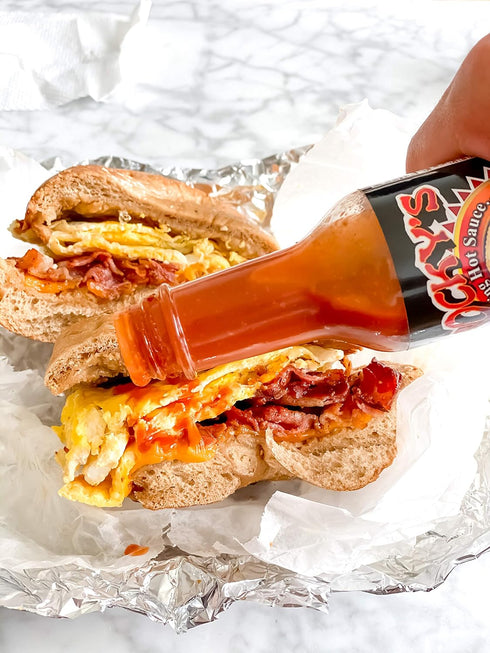 5 oz Rocky's Bacon Hot Sauce Gourmet Red Chili Sauce with Perfectly Balanced Heat Great Hot Sauce Gift and Wing Sauce