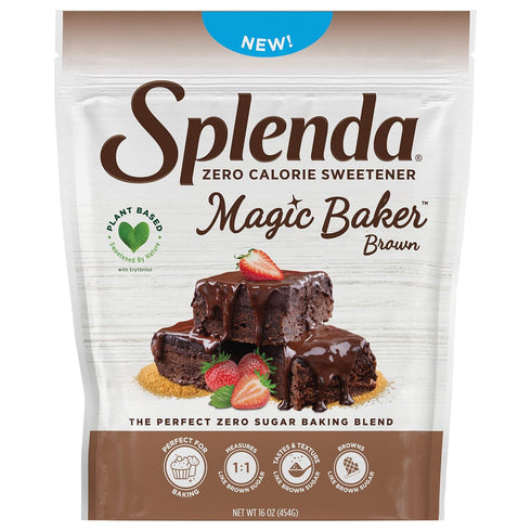 SPLENDA Magic Baker Brown Zero Calorie Plant-Based Baking Blend with Stevia, Erythritol, and Allulose (1lb).