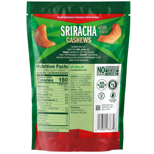 5 Oz (Pack 2) Emerald Nuts, Sriracha Cashews