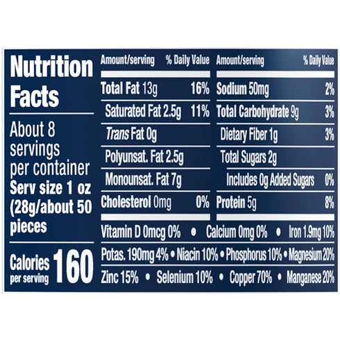 8 Oz PLANTERS Lightly Salted Cashews, Cashew Halves & Pieces, Plant-Based Protein, Canister, Great Party Snack