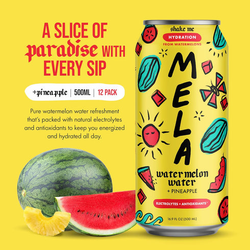 100 16.9 oz, 12-pack) Mela Watermelon Water - Watermelon Juice, Percent Natural Fruit Juice with Vitamin C