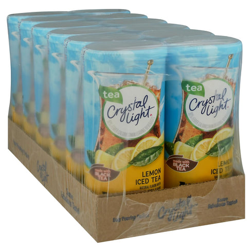 6 Count (Pack 12) Crystal Light Sugar-Free Lemon Iced Tea Naturally Flavored Powdered Drink Mix