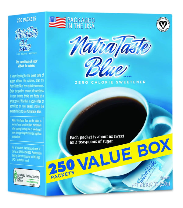NatraTaste Blue Zero Calorie Sweetener, Bulk Sugar Substitute for Coffee, Iced Tea, Lemonade,