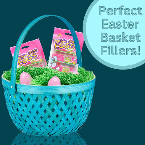 2.4 (2 Pack) Needzo Bubble Gum Egg Shaped Candy, Easter Basket Stuffers, Ounces