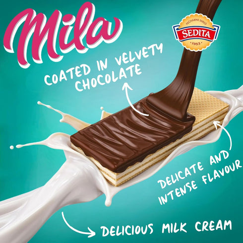 Sedita 36pcs MILA - European Czech & Slovak Wafers Milk Cream with Chocolate BOX-QTY
