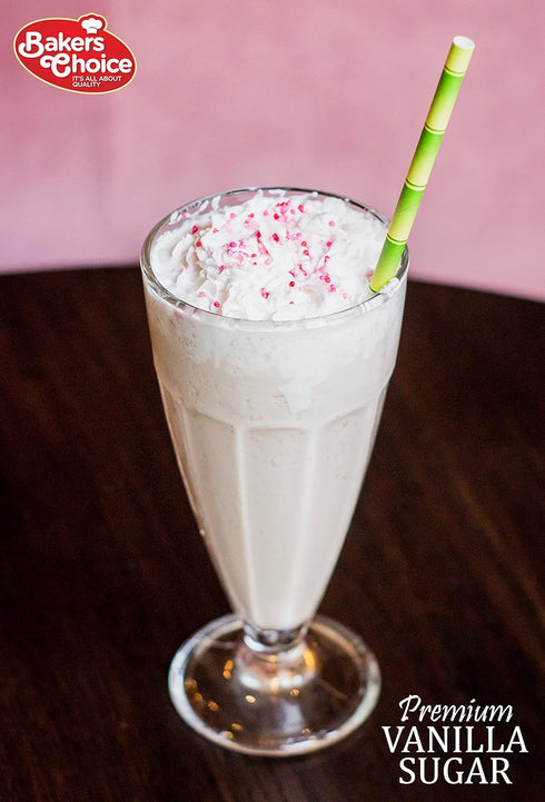 Baker's Choice 12 oz. Premium Vanilla Sugar, - For Baking, Ice Cream, Milkshakes, Desserts, Fruit Shakes and Truffles