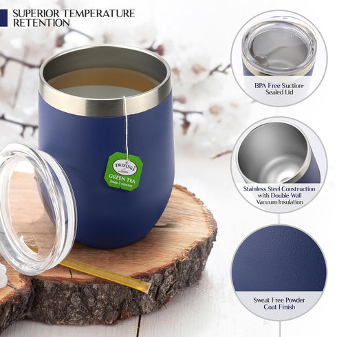 Set 12 Package Tea Lovers Gifts Basket - Gift Include Temperature Retention Cup Special Blend Teabags & Honey Presented