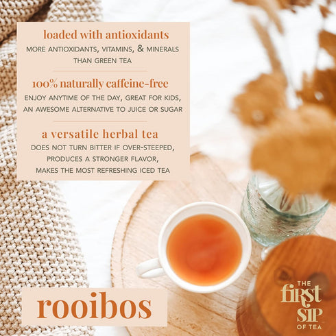 Rooibos Passion Fruit & Mango Tea Bags, Healthy Juice Alternative, Caffeine-Free, 16 Cups