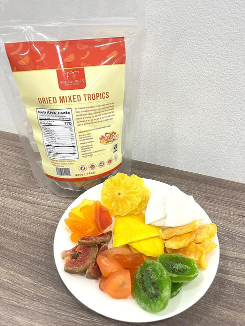 Foreign Fruits Mixed Dried Tropical Fruits, Natural Dehydrated Jackfruit, Pineapple, Guava, Mango, Coconut, Papaya