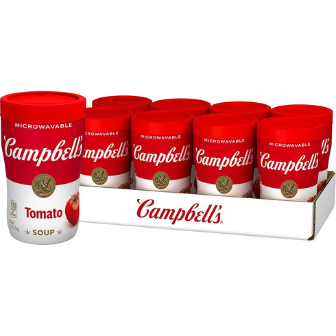 Campbell's Sipping Soup, Classic Tomato Soup, 11.1 Oz Microwavable Cup (Case of