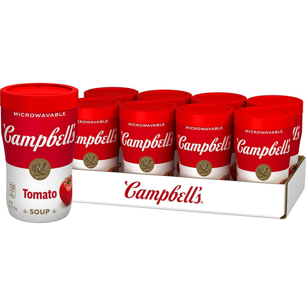 Campbell's Sipping Soup, Classic Tomato Soup, 11.1 Oz Microwavable Cup (Case of