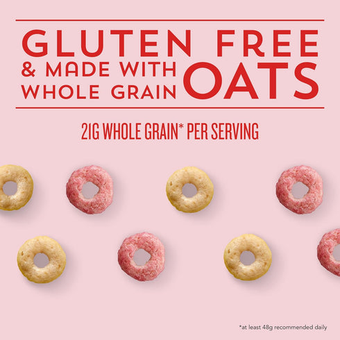 14.9 OZ (Pack 2) Cheerios Strawberry Banana Cheerios Heart Healthy Cereal, Gluten Free Cereal With Whole Grain Oats
