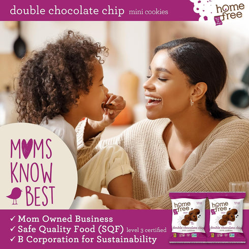 0.95 (Pack 10) Homefree Treats You Can Trust Gluten Free Mini Cookies, Single Serve, Double Chocolate Chip, Ounce