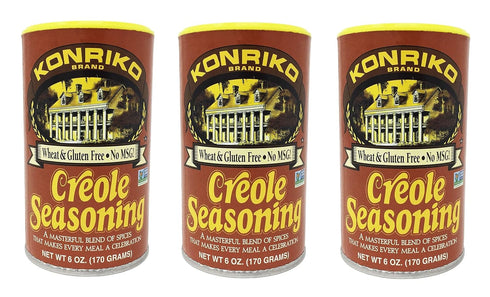 Konriko Creole Seasoning, 6 oz (Pack of 3) - Gluten Free, No MSG