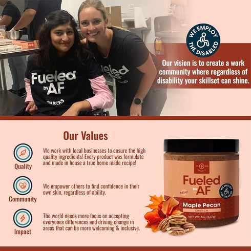 Fueled by AF 8 Fueled AF Maple Pecan Crunch Butter Vegan, Keto, and Paleo Friendly, Ounce (Jar)