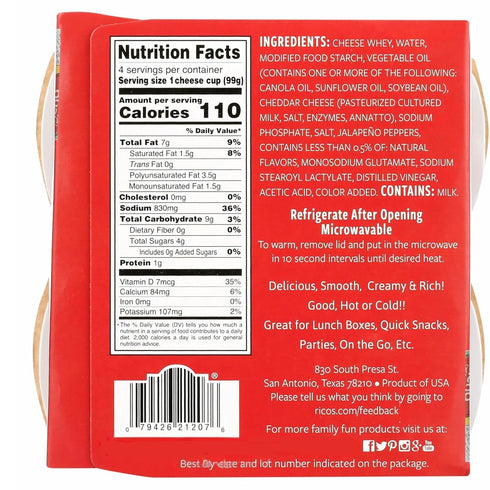 Create and Bundle 14 oz 4 3.5 oz Nacho Cheese Dip Total Individual Cups Each Snack for Nachos, Parties, Lunches