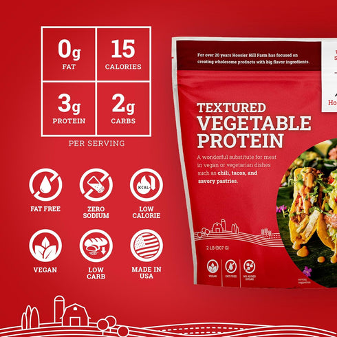 2LB (Pack 1) Hoosier Hill Farm Textured Vegetable Protein