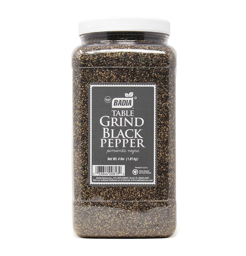 4 Badia Black Pepper Table Grind, Pound - Premium Seasoning for Cooking & Freshly Ground Flavor