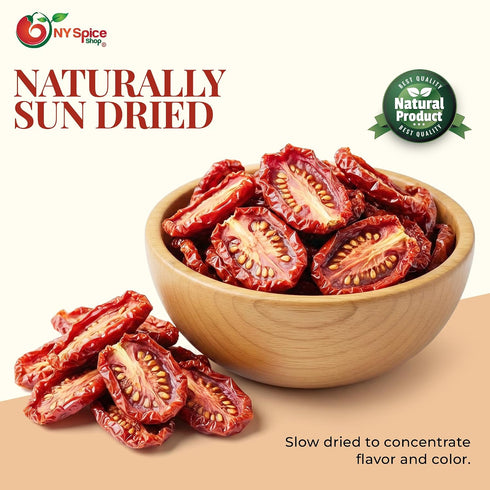 3 NY SPICE SHOP Sun-Dried Tomato Halves - Pound Sun-Dried Tomatoes - Dried Tomatoes Halves - Sweet and Rich sun-dried