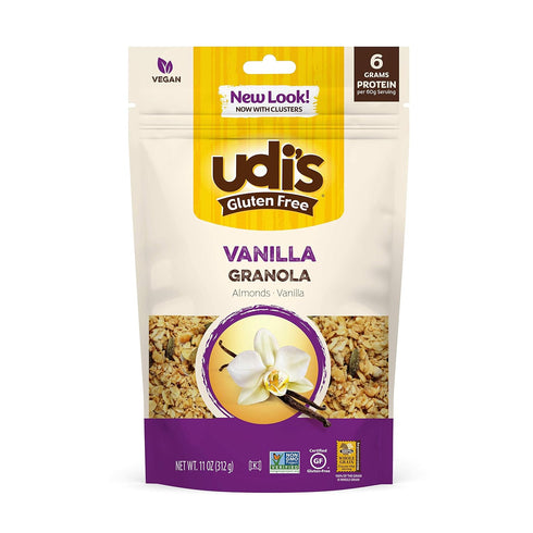 Udi's Gluten Free Vanilla Granola, Dairy Free and Egg Free, 11 Ounce (Packaging