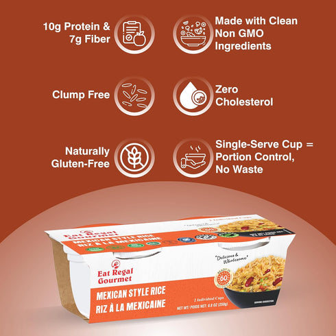 6-Pack (8.8 oz Eat Regal Instant Rice Cups Microwaveable Meals & Sides Each) (Mexican Style Rice)