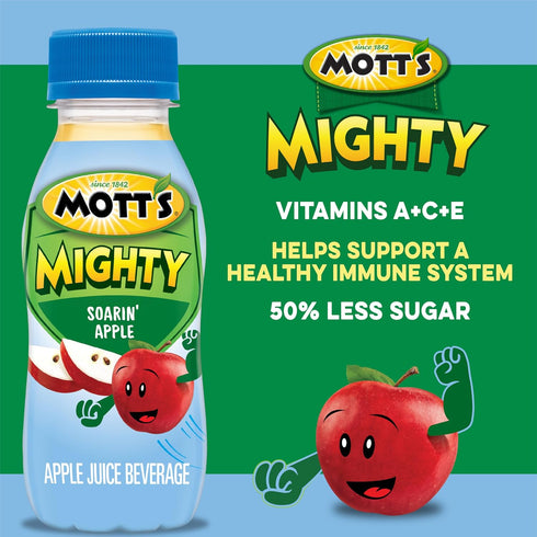 8 Oz 24 Count (8 Packs 6), 100% Mott's Mighty Soarin' Apple Juice Drink, Fl Bottles, Of Fruit Juice Combined