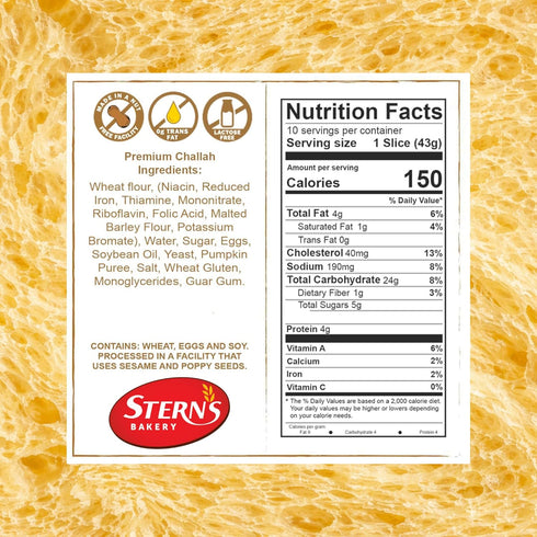 Bread-15 Stern's Bakery Kosher Challah Ounce Traditional Braided Challah | Fresh & Delicious | Kosher, Dairy & Nut Free
