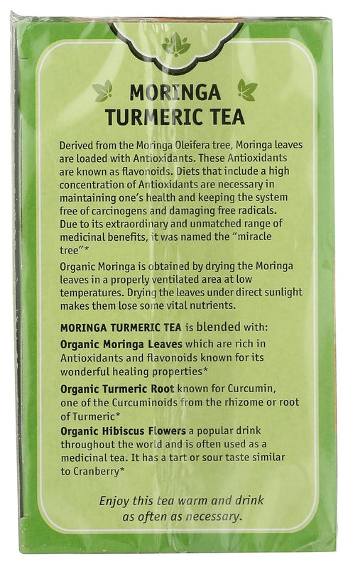 (16 Count, Pack 1) Herbal Cup Ayurveda Moringa Tea, Organic Turmeric, No Caffeine Herbal Teas