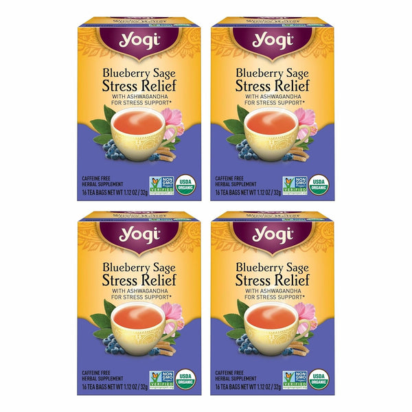 Yogi Tea Blueberry Sage Stress Relief - 16 Tea Bags per Pack