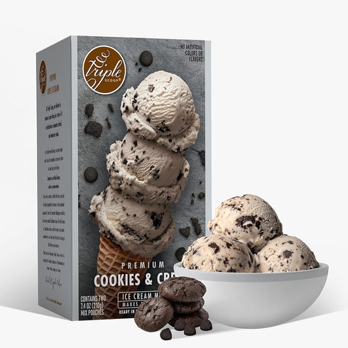 Triple Scoop - Premium Cookies & Cream Ice Cream Mix For Ice