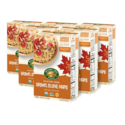 11.3 oz (Pack 6), Nature's Path Organic Brown Sugar Maple Instant Oatmeal, of Gluten Free, Non-GMO