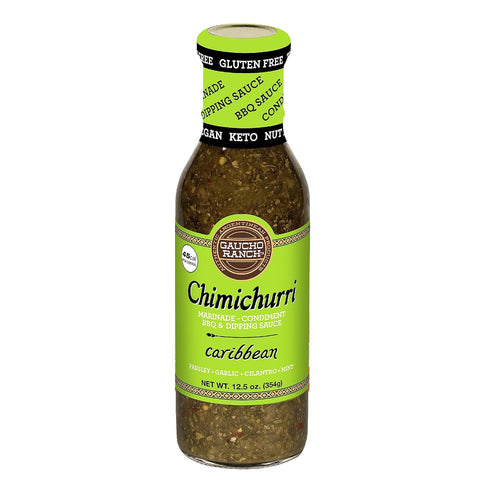 Gaucho Ranch Chimichurri Sauce Caribbean 12.5oz - Gluten Free, Keto, Vegan, Ideal for Meat
