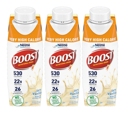 Boost Very High Calorie Nutritional Drink Very Vanilla, Made with Natural Vanilla
