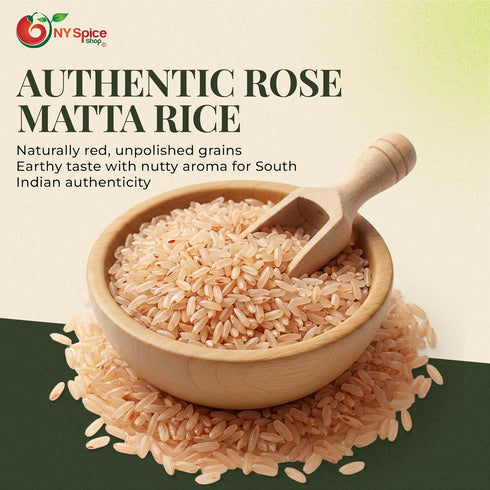 1 NY Spice Shop Rose Matta Rice - Pound Traditional Indian Kerala Matta Rice - Aromatic Whole Grain for Daily Meals