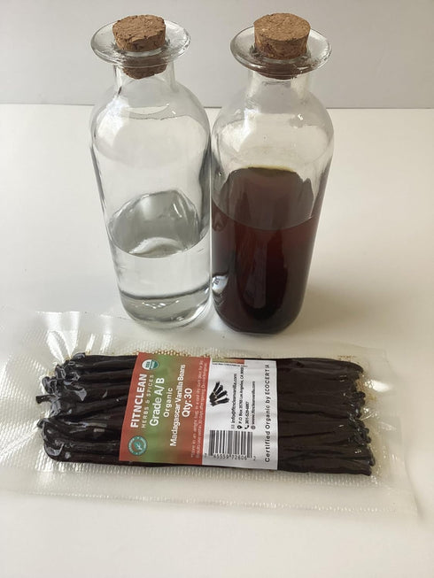 30 5"-7" Organic Madagascar Vanilla Beans Grade A/B. Certified USDA Organic. by FITNCLEAN VANILLA. Bourbon Fresh Whole