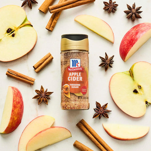 3.61 oz McCormick Finishing Sugar, Apple Cider, Limited Edition, Sweet Blend of Tart Apple and Warm Spices, For French