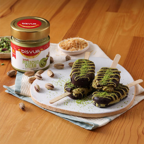 30%, 7 Oz (200g) BISVUA Premium Pistachio Cream Natural Sweet Pistachio Butter Spread for Dubai Chocolate Bar, Knafeh